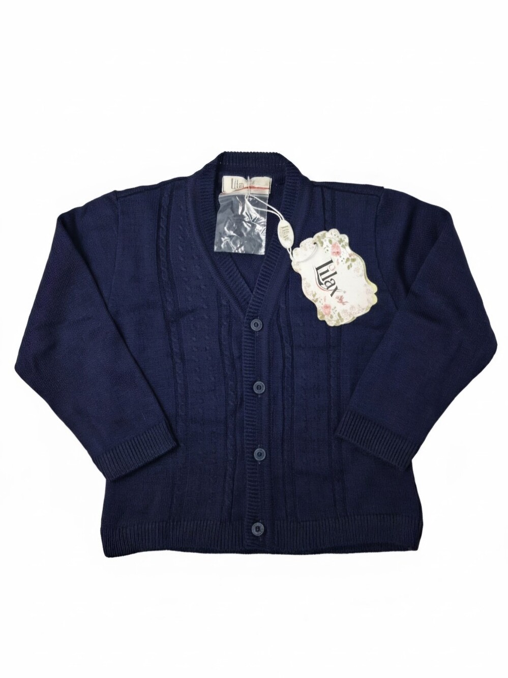 NWT Lilax Baby Cable-Knit Button-Front Cardigan Sweater Navy Blue Size 12M